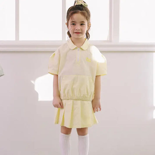 Elodie Active Collared Top & Skirt Shorts Set